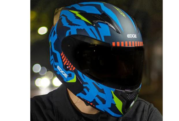 Casco Abatible Edge Pilot Strike Certificado Dot - Azul Mate