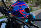 Casco Moto QUARTZ - SHANGHAI AZUL CON ROJO MATE