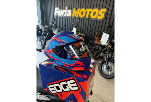 Casco Moto QUARTZ - SHANGHAI AZUL CON ROJO MATE