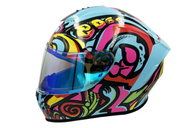 Casco Integral Frankie Graffiti Azul