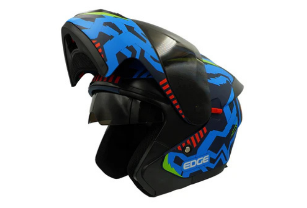 Casco Abatible Edge Pilot Strike Certificado Dot - Azul Mate