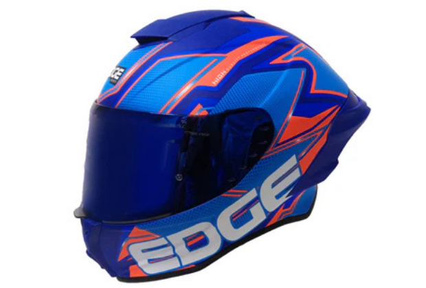 Casco Moto QUARTZ - SHANGHAI AZUL CON ROJO MATE