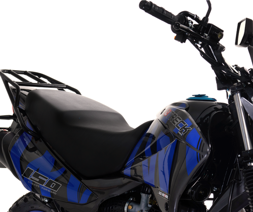 Motocicleta marca Treck modelo Matt 150cc color azul asiento