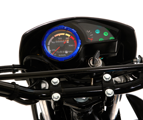 Motocicleta marca Treck modelo Matt 150cc color azul tablero