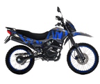 Motocicleta marca Treck modelo Matt 150cc color azul lateral