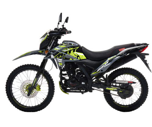 Motocicleta marca Treck modelo Matt 250cc color verde lateral